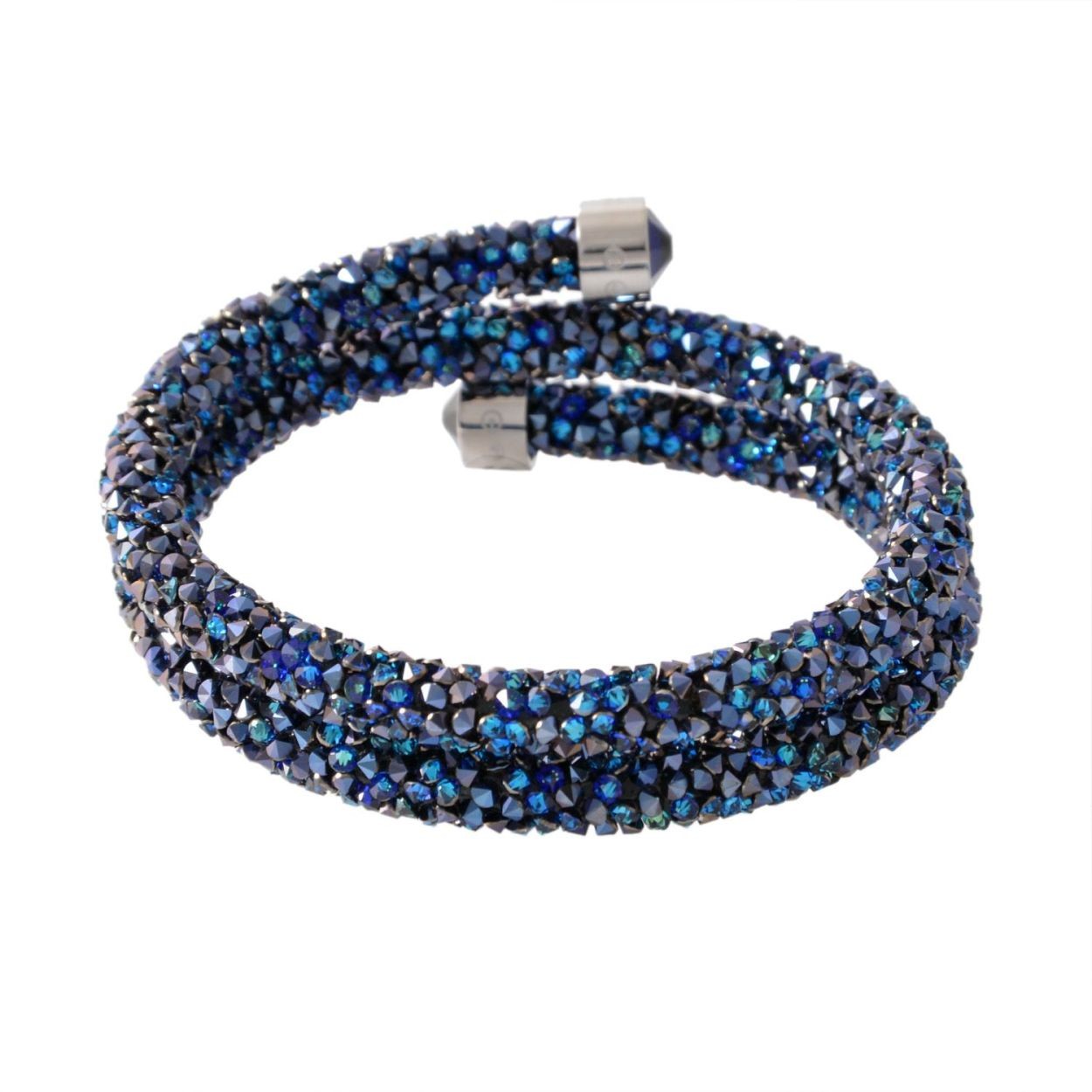 スワロフスキー SWAROVSKI 5255903 Crystaldust Double Blue クリスタルロック スパイラル バングル ブレスレット Sサイズ