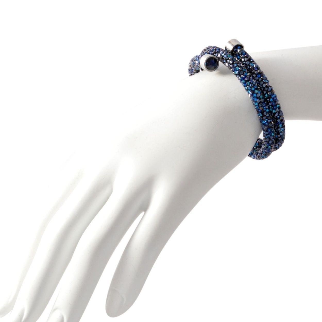 スワロフスキー SWAROVSKI 5255903 Crystaldust Double Blue クリスタルロック スパイラル バングル ブレスレット Sサイズ