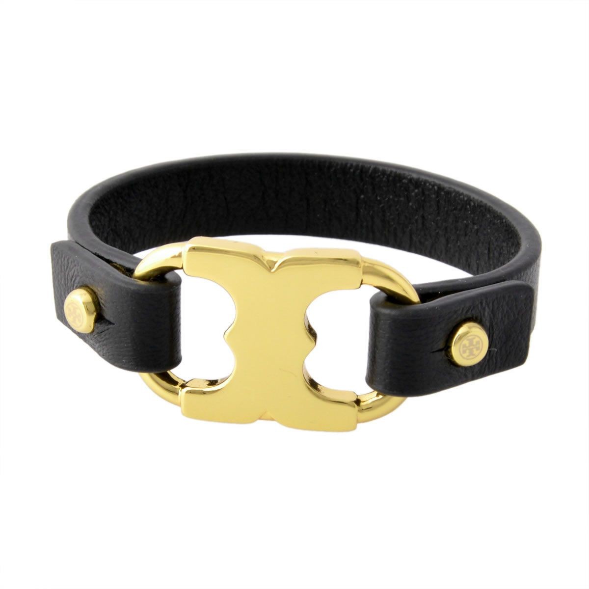 トリーバーチ Tory Burch 29615/004 ロゴ金具付 レザー ブレスレット  GEMINI LINK