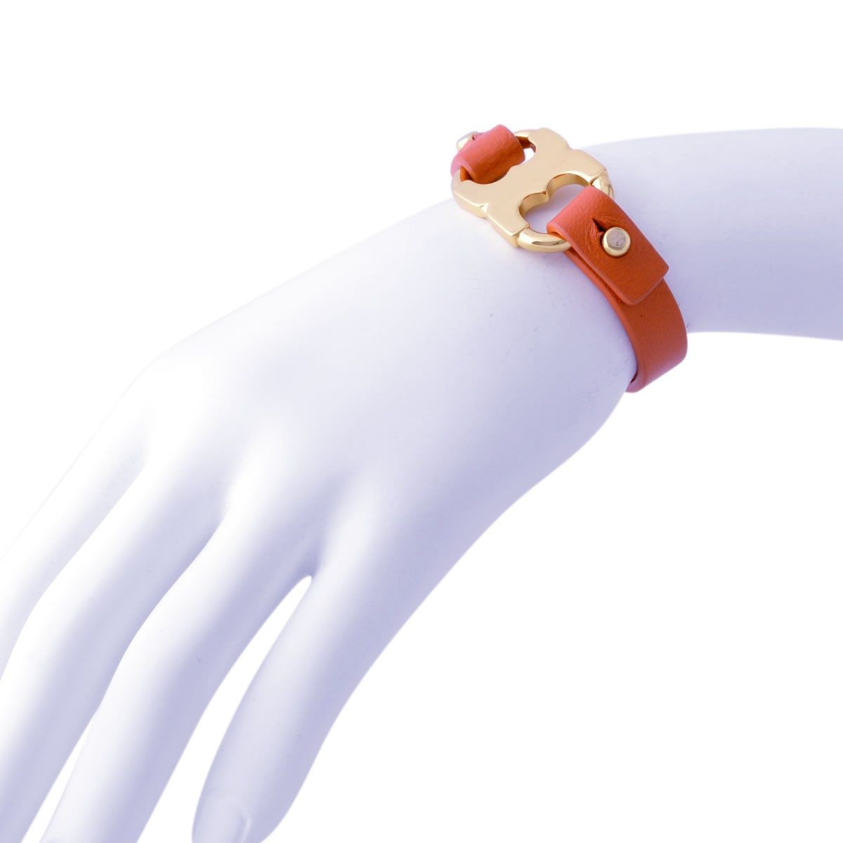 トリーバーチ Tory Burch 29615/606 ロゴ金具付 レザー ブレスレット  GEMINI LINK