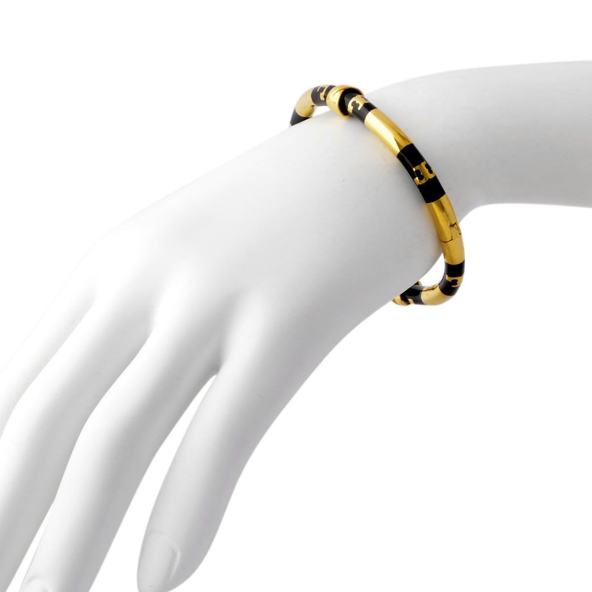 トリーバーチ Tory Burch 29704/002 ストライプ＆ロゴ ブレスレット バングル WRAPPED