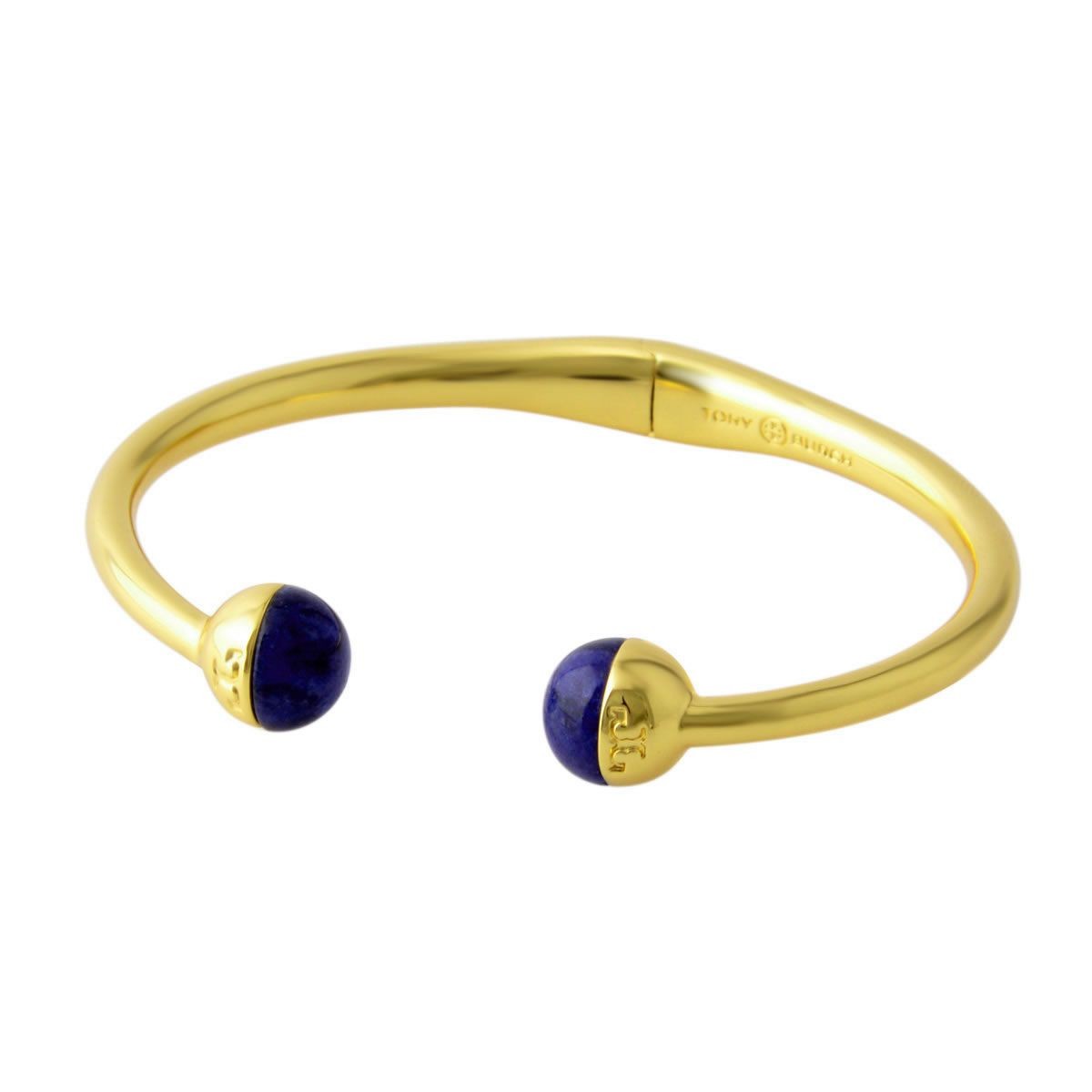 トリーバーチ Tory Burch 32254/408 ストーン＆ロゴ カフ ブレスレット バングル LOGO BALL