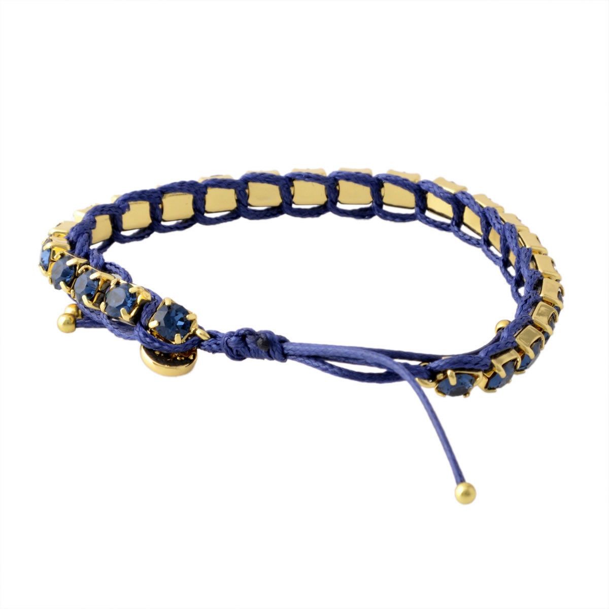 トリーバーチ Tory Burch 33680/435 ロゴチャーム付 クリスタル コード ブレスレット