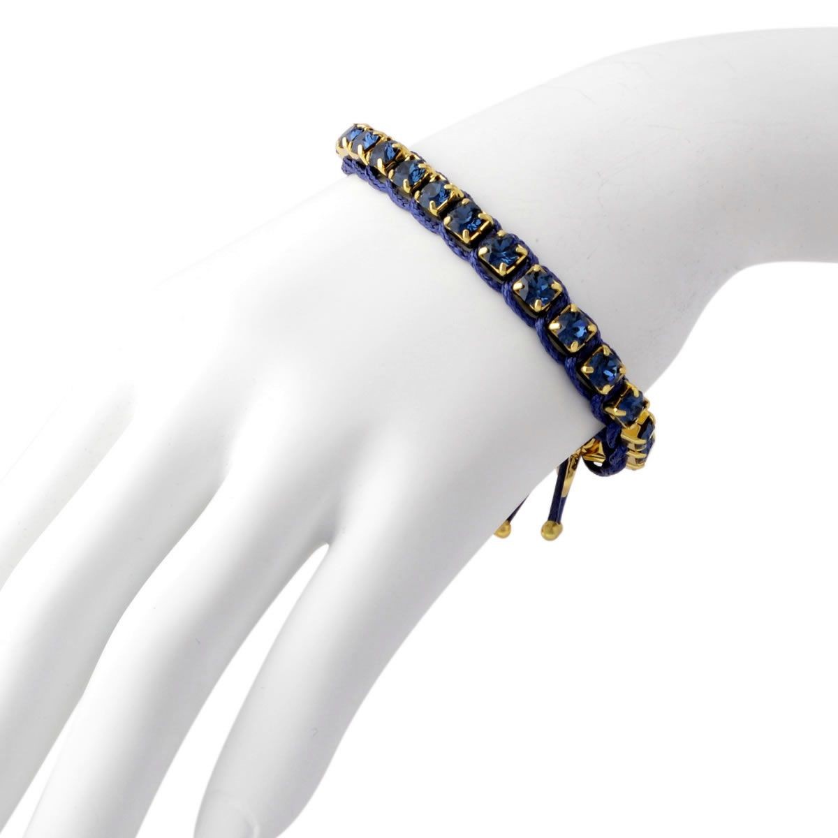 トリーバーチ Tory Burch 33680/435 ロゴチャーム付 クリスタル コード ブレスレット