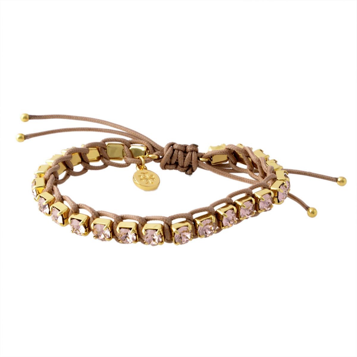トリーバーチ Tory Burch 33680/661 ロゴチャーム付 クリスタル コード ブレスレット