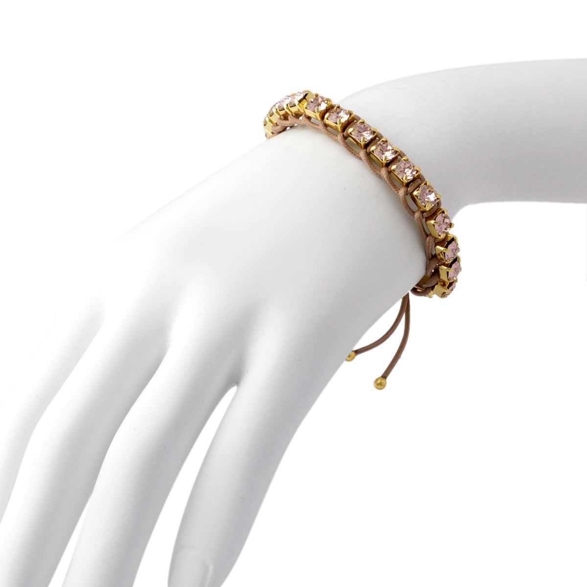 トリーバーチ Tory Burch 33680/661 ロゴチャーム付 クリスタル コード ブレスレット