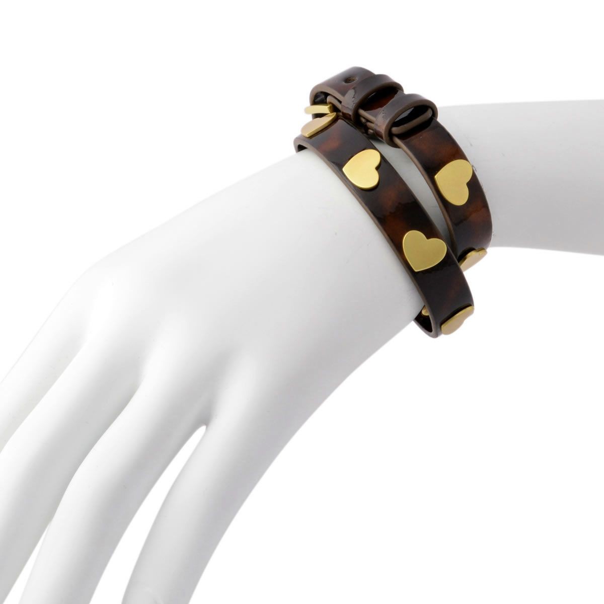 トリーバーチ Tory Burch 34269/218 メタルハートスタッズ ダブルラップ ブレスレット