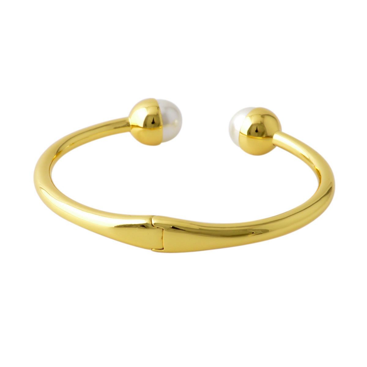 トリーバーチ Tory Burch 35957/102 パール＆ロゴ カフ ブレスレット バングル LOGO BALL