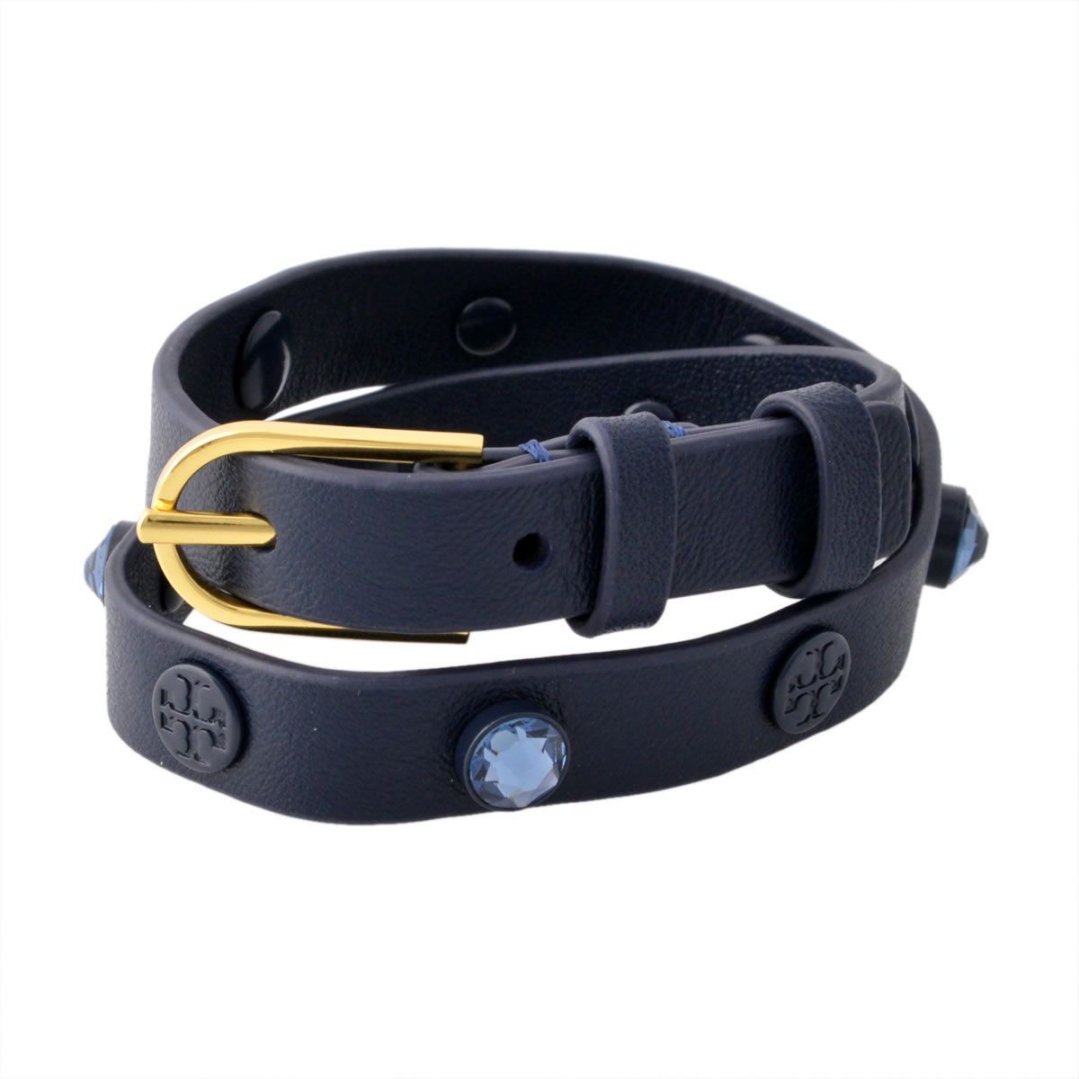 トリーバーチ Tory Burch 34270/435 ダブルラップ クリスタル＆ロゴスタッズ ブレスレット