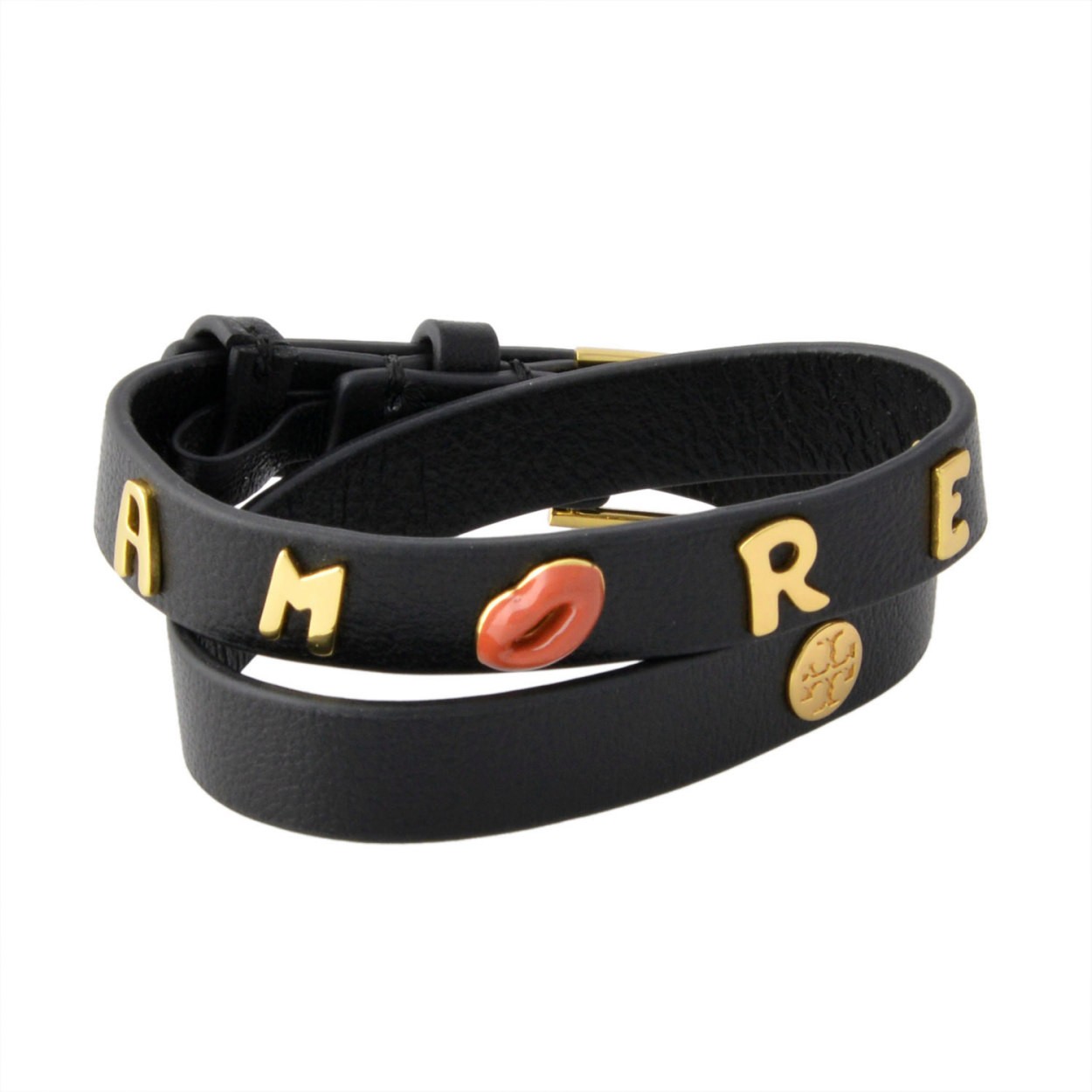 トリーバーチ Tory Burch 33782/010 ダブルラップ アモーレ ロゴスタッズ ブレスレット AMORE DOUBLE WRAP