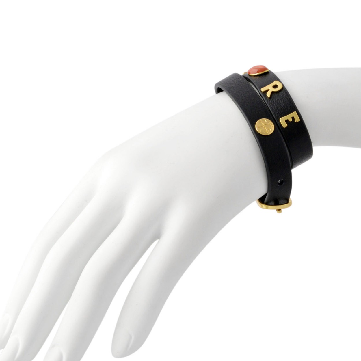 トリーバーチ Tory Burch 33782/010 ダブルラップ アモーレ ロゴスタッズ ブレスレット AMORE DOUBLE WRAP