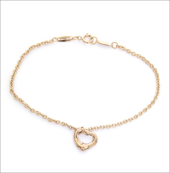 ティファニー  ミニ オープンハート ブレスレット 7.25in 18RG 28781199