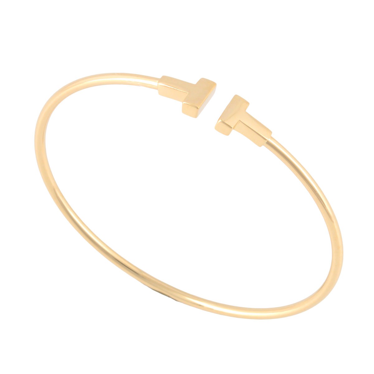 ティファニー Tiffany&CO 33419082 Tiffany Ｔ ナロー ワイヤー ブレスレット スモール 18KYG バングル