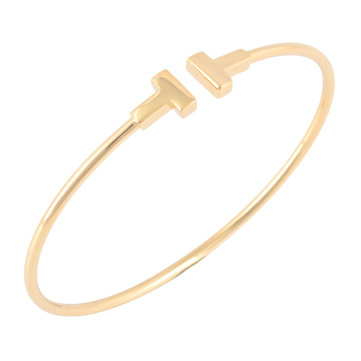 ティファニー Tiffany&CO 33419082 Tiffany Ｔ ナロー ワイヤー ブレスレット スモール 18KYG バングル