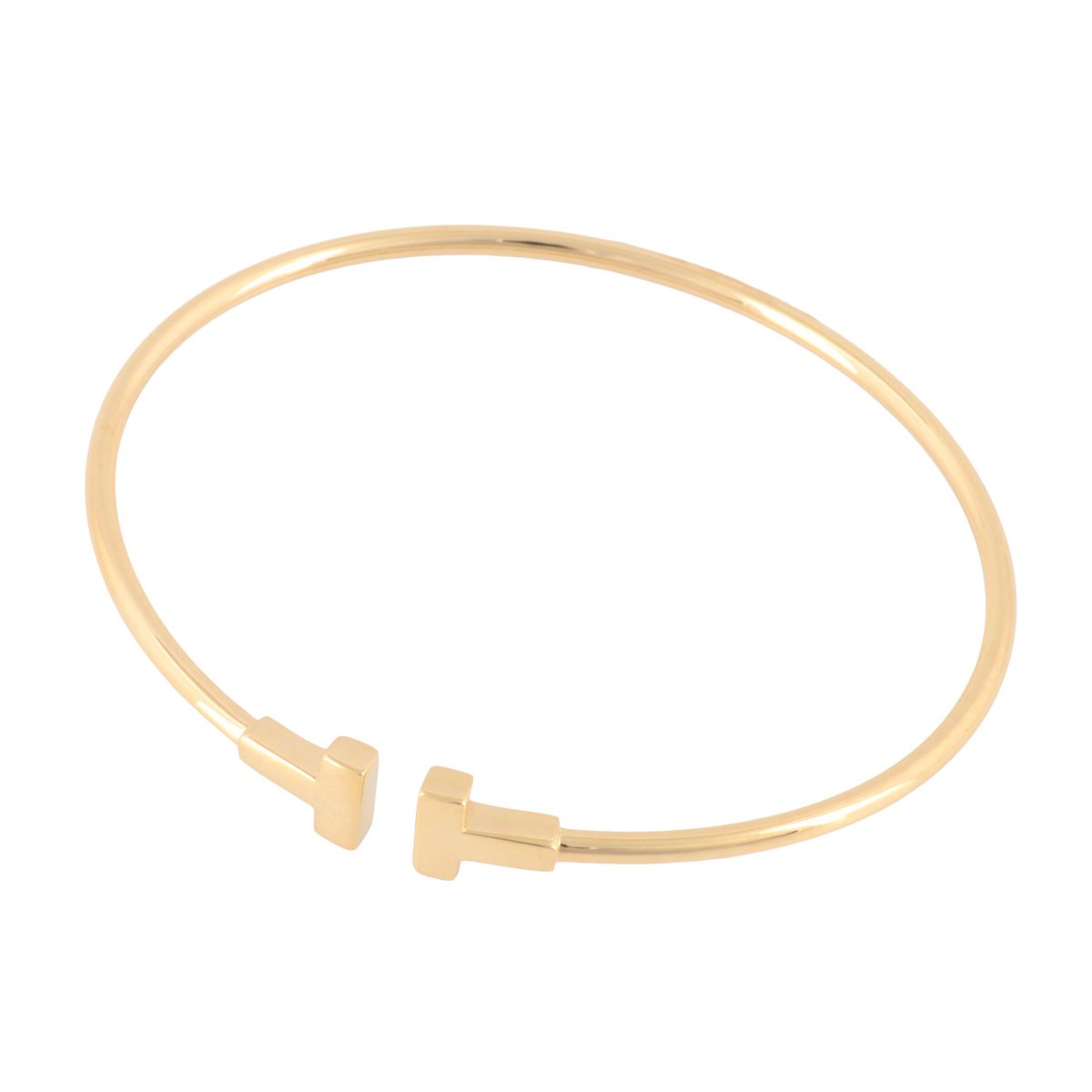 ティファニー Tiffany&CO 33419082 Tiffany Ｔ ナロー ワイヤー ブレスレット スモール 18KYG バングル