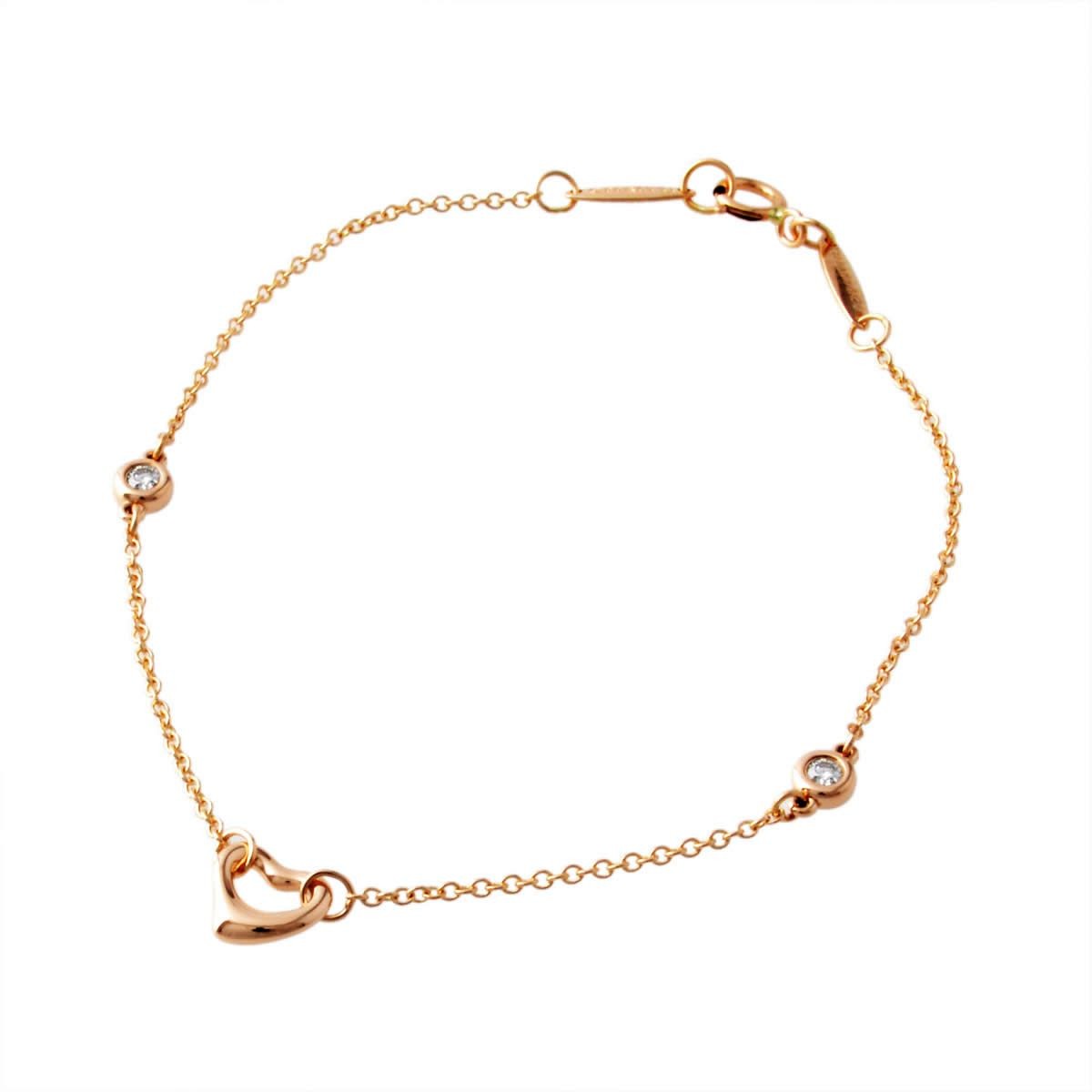 ティファニー TIFFANY&CO 35672621 エルサ・ペレッティ ダイヤモンド バイ ザ ヤード オープン ハート ブレスレット 18KRG 0.06ct 18cm