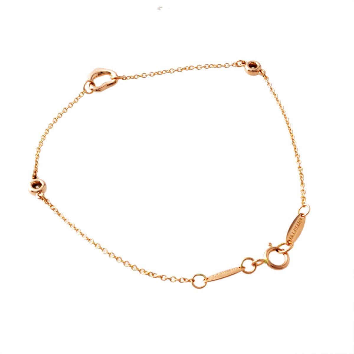 ティファニー TIFFANY&CO 35672621 エルサ・ペレッティ ダイヤモンド バイ ザ ヤード オープン ハート ブレスレット 18KRG 0.06ct 18cm