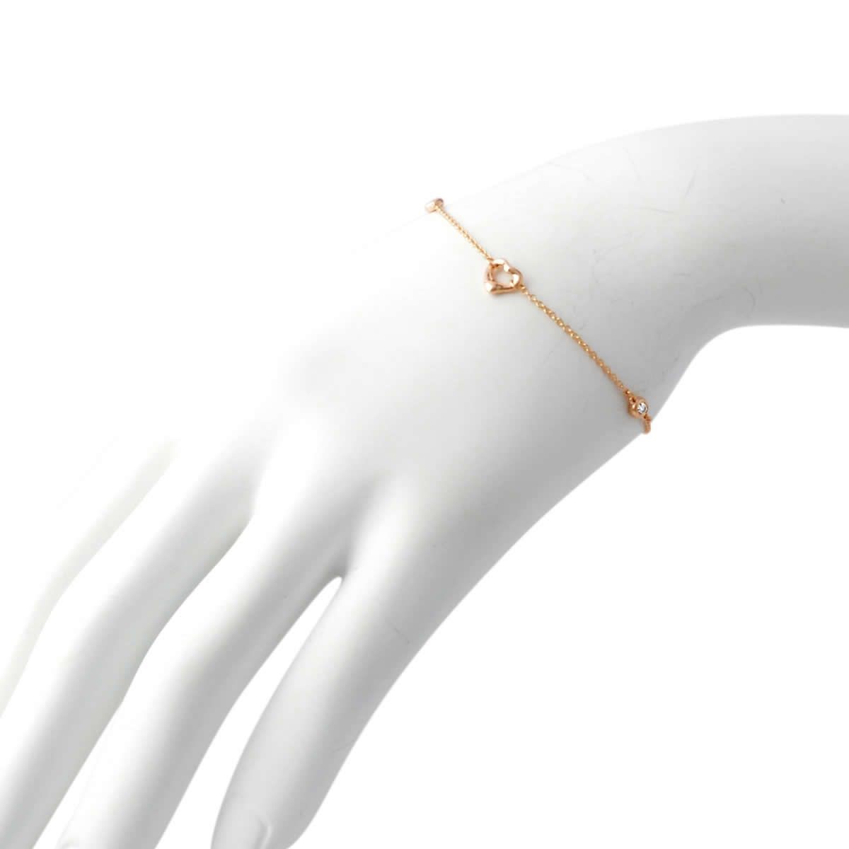 ティファニー TIFFANY&CO 35672621 エルサ・ペレッティ ダイヤモンド バイ ザ ヤード オープン ハート ブレスレット 18KRG 0.06ct 18cm