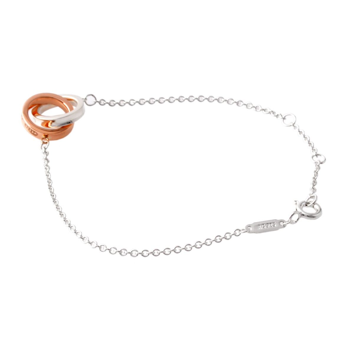 ティファニー TIFFANY&CO 37088412 1837 ダブル インターロッキング ブレスレット ミニ SS/RUBEDO 17.5cm