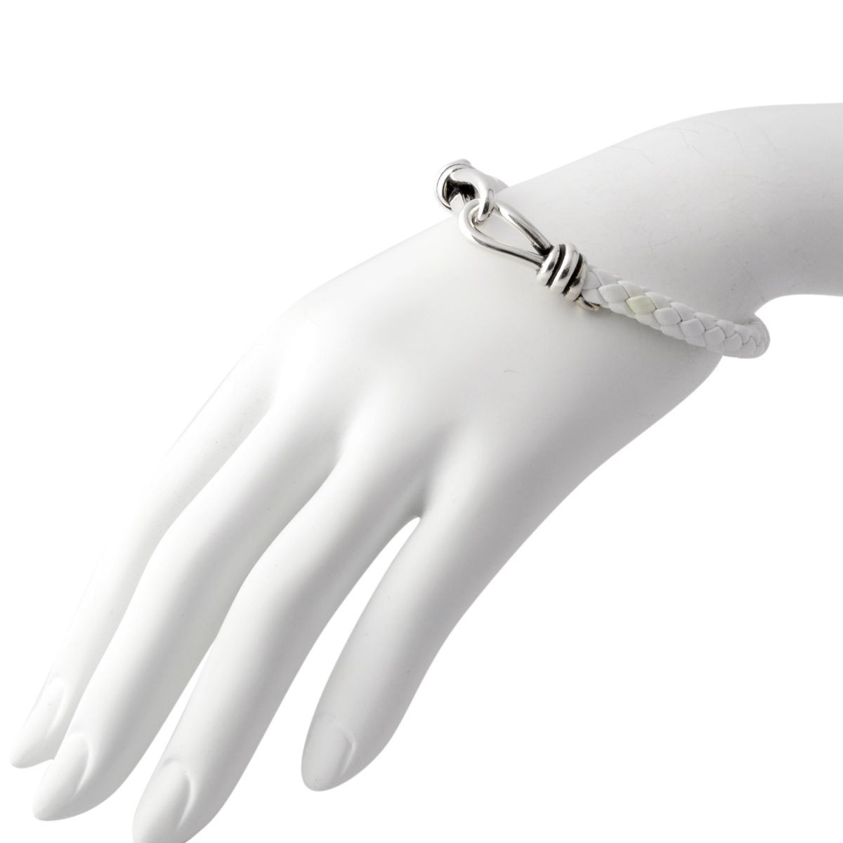 ティファニー TIFFANY&CO 37219711 パロマ・ピカソ ノット ブレスレット エクストララージ SS/編み込みレザー 21.5cm