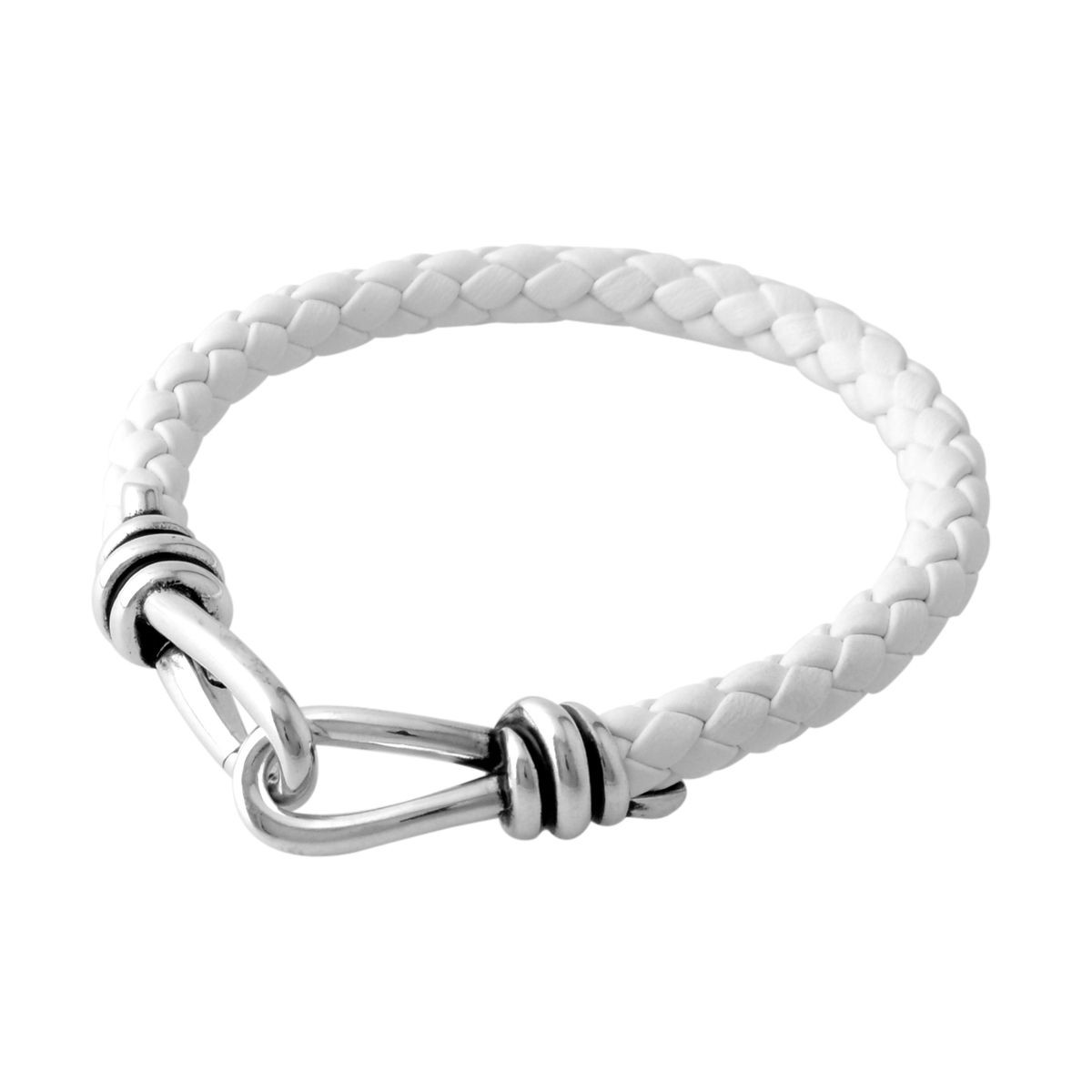 ティファニー TIFFANY&CO 37296694 パロマ・ピカソ ノット ブレスレット ミディアム SS/編み込みレザー 19cm