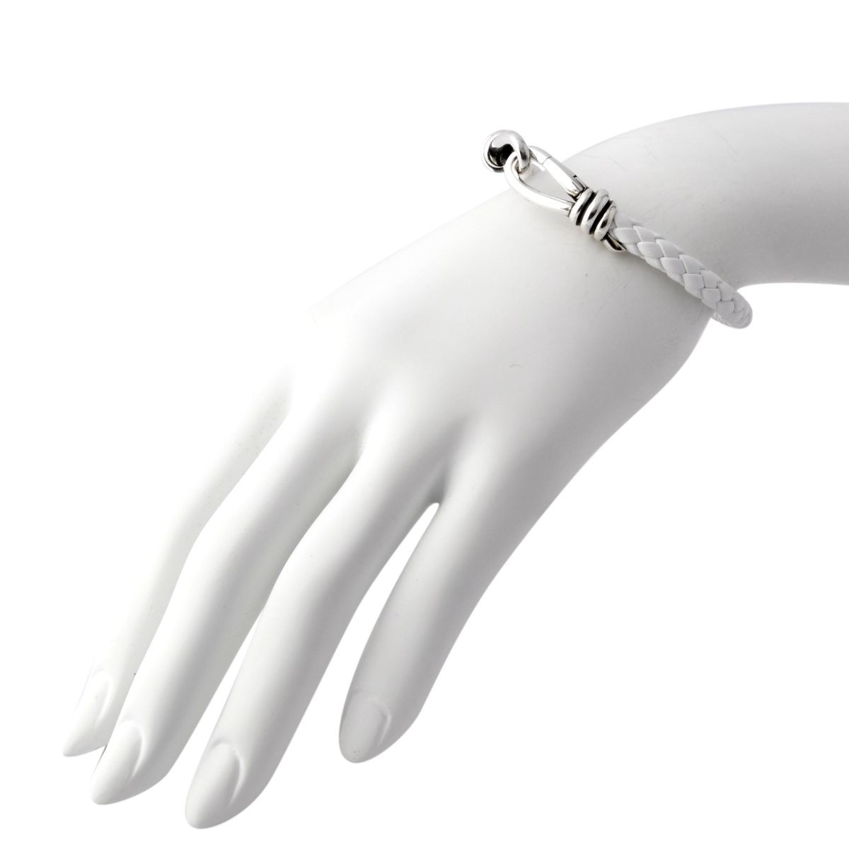 ティファニー TIFFANY&CO 37296694 パロマ・ピカソ ノット ブレスレット ミディアム SS/編み込みレザー 19cm