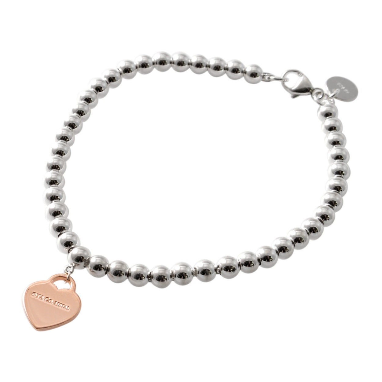 ティファニー TIFFANY&CO 30929209 RTT  リターン トゥ ティファニー ミニ ハート タグ ビーズ チェーン ブレスレット (SS/RUBEDO) 18cm