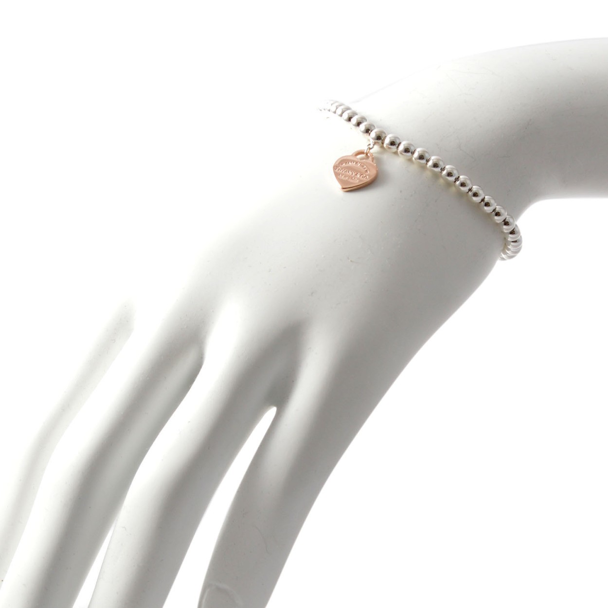 ティファニー TIFFANY&CO 30929209 RTT  リターン トゥ ティファニー ミニ ハート タグ ビーズ チェーン ブレスレット (SS/RUBEDO) 18cm