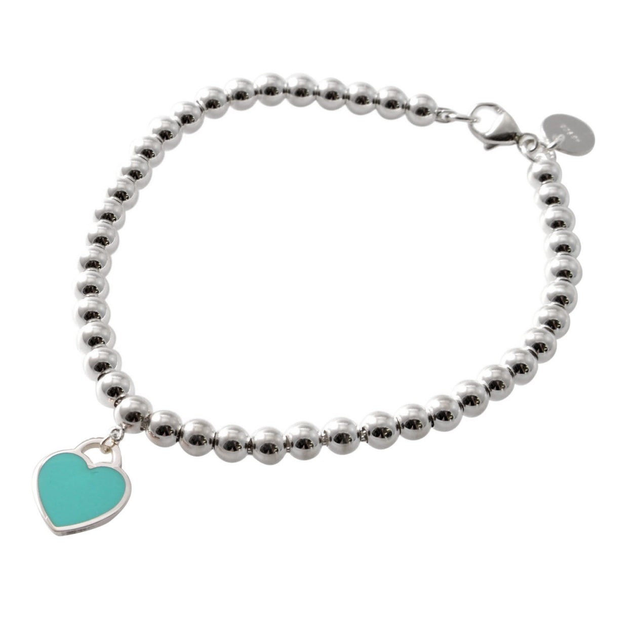 ティファニー TIFFANY&CO 27630146 RTT  リターン トゥ ティファニー ミニ ハート タグ ビーズ チェーン ブレスレット (SS/エナメルブルー) 16.5cm