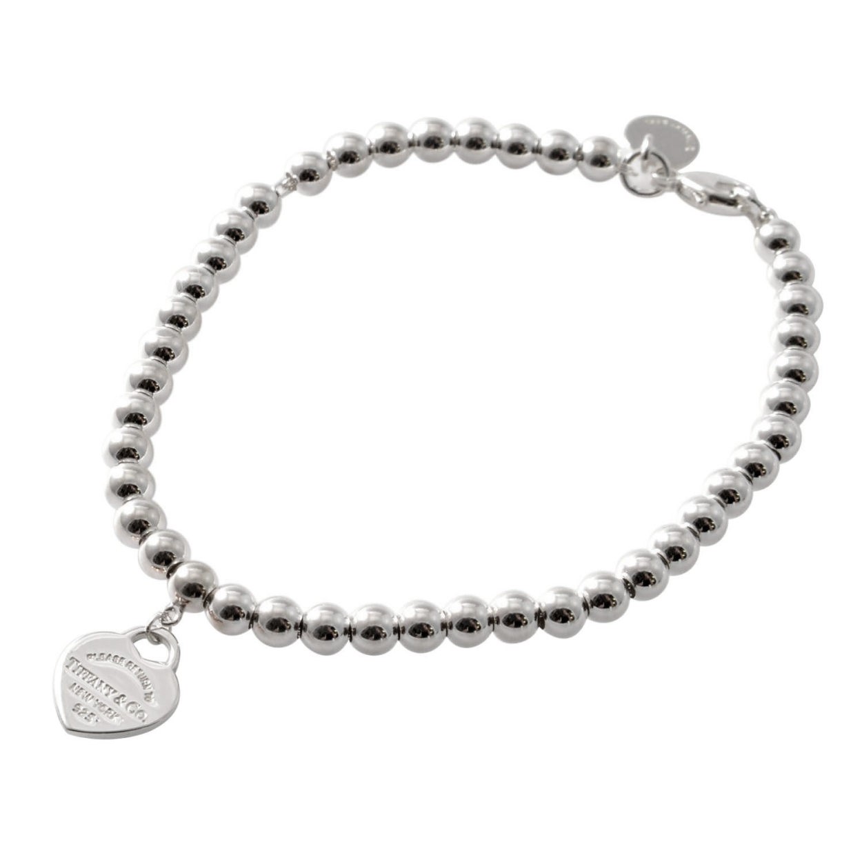 ティファニー TIFFANY&CO 27630146 RTT  リターン トゥ ティファニー ミニ ハート タグ ビーズ チェーン ブレスレット (SS/エナメルブルー) 16.5cm