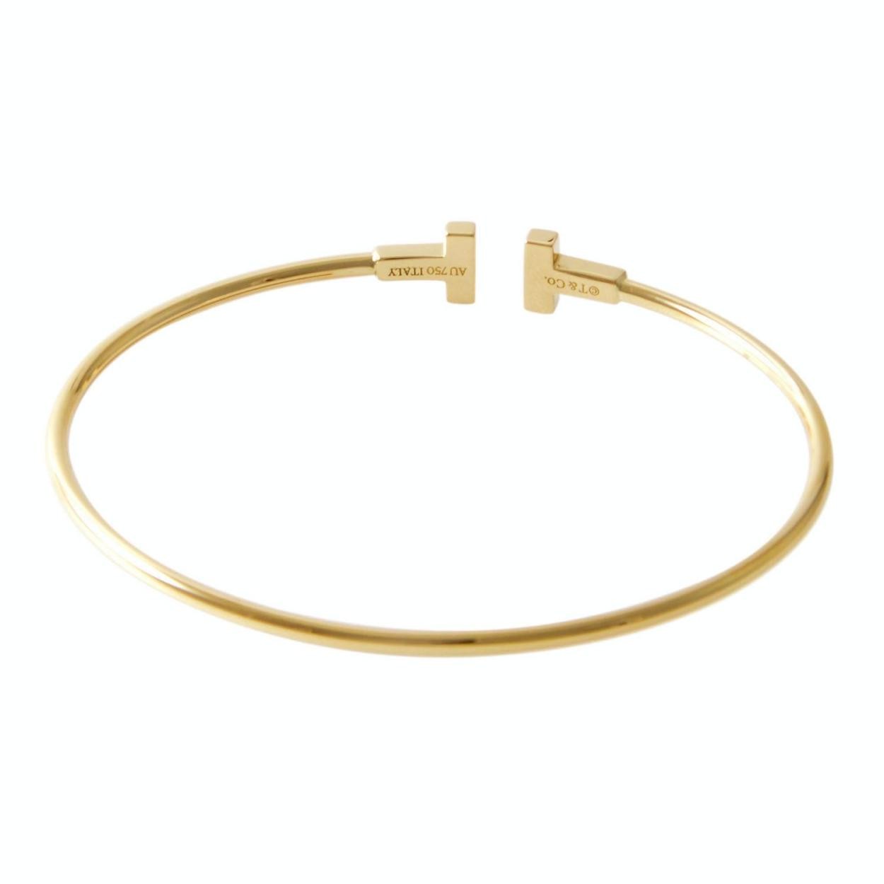 ティファニー TIFFANY&CO 33263511 Ｔｉｆｆａｎｙ T ナロー ワイヤー ブレスレット ミディアム  (18KYG)  バングル