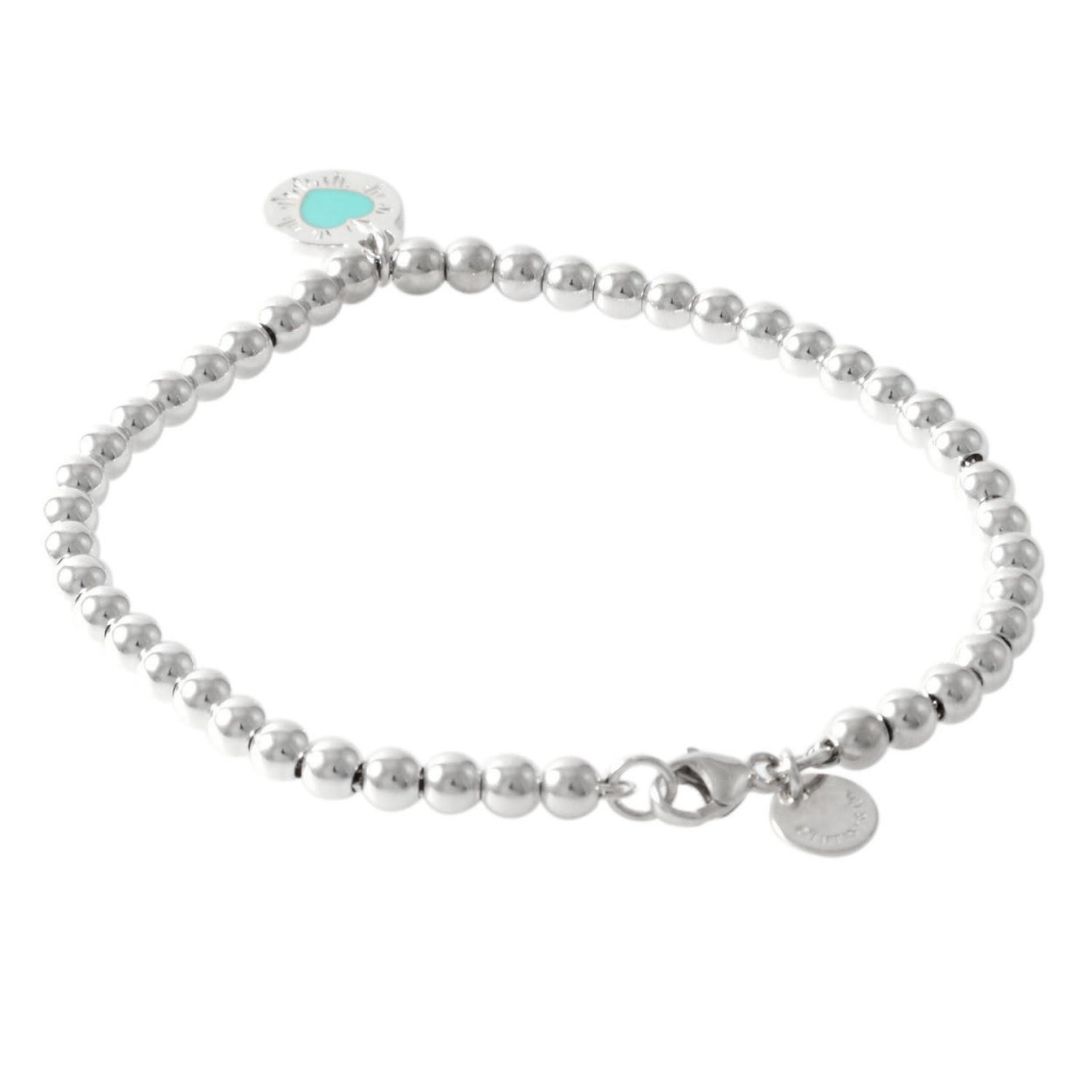 ティファニー TIFFANY&CO 60562814 RTT  リターン トゥ ティファニー ラウンド ハートチャーム ビーズ ブレスレット 18cm  (SS/エナメルブルー)