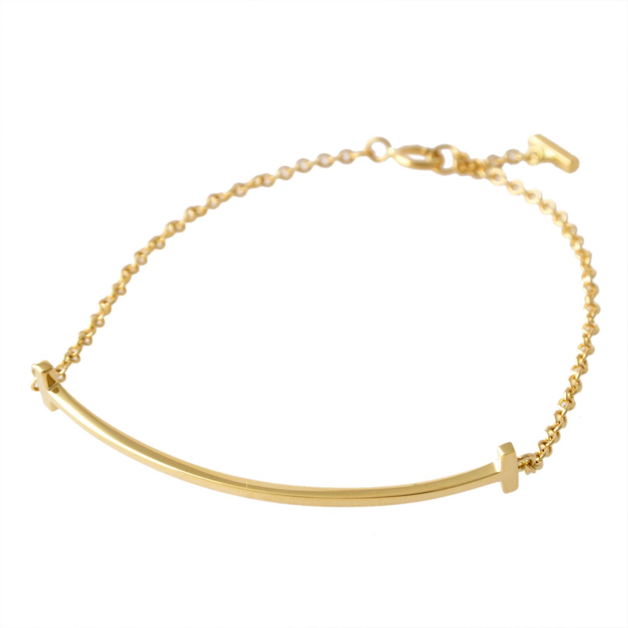 ティファニー TIFFANY&CO 36667257 Tiffany Ｔ スマイル ブレスレット ミディアム (18KYG) 16cm