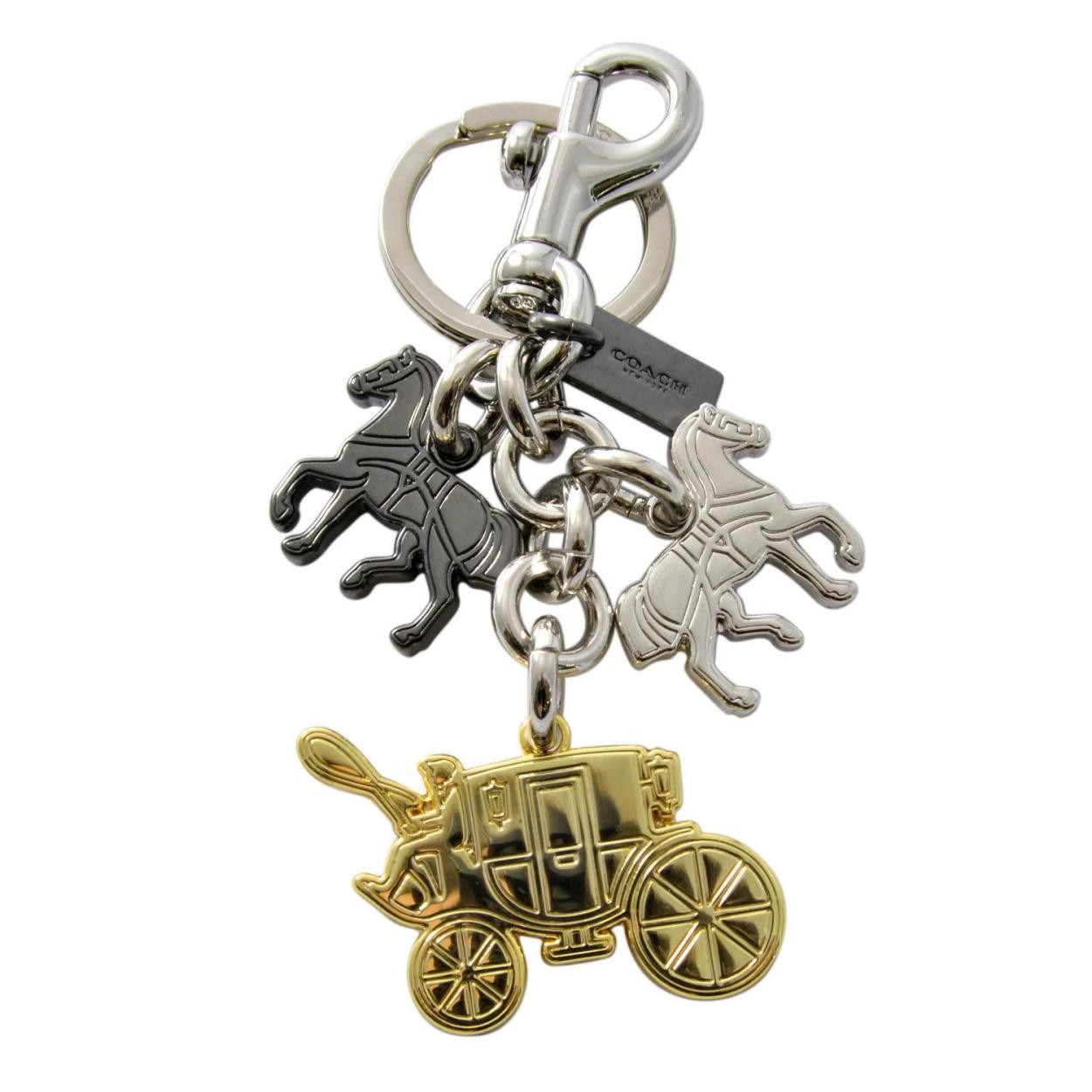 コーチ COACH 18015 GD/Multi ホース アンド キャリッジ ミックス バッグ チャーム (キー リング/カラビナ)