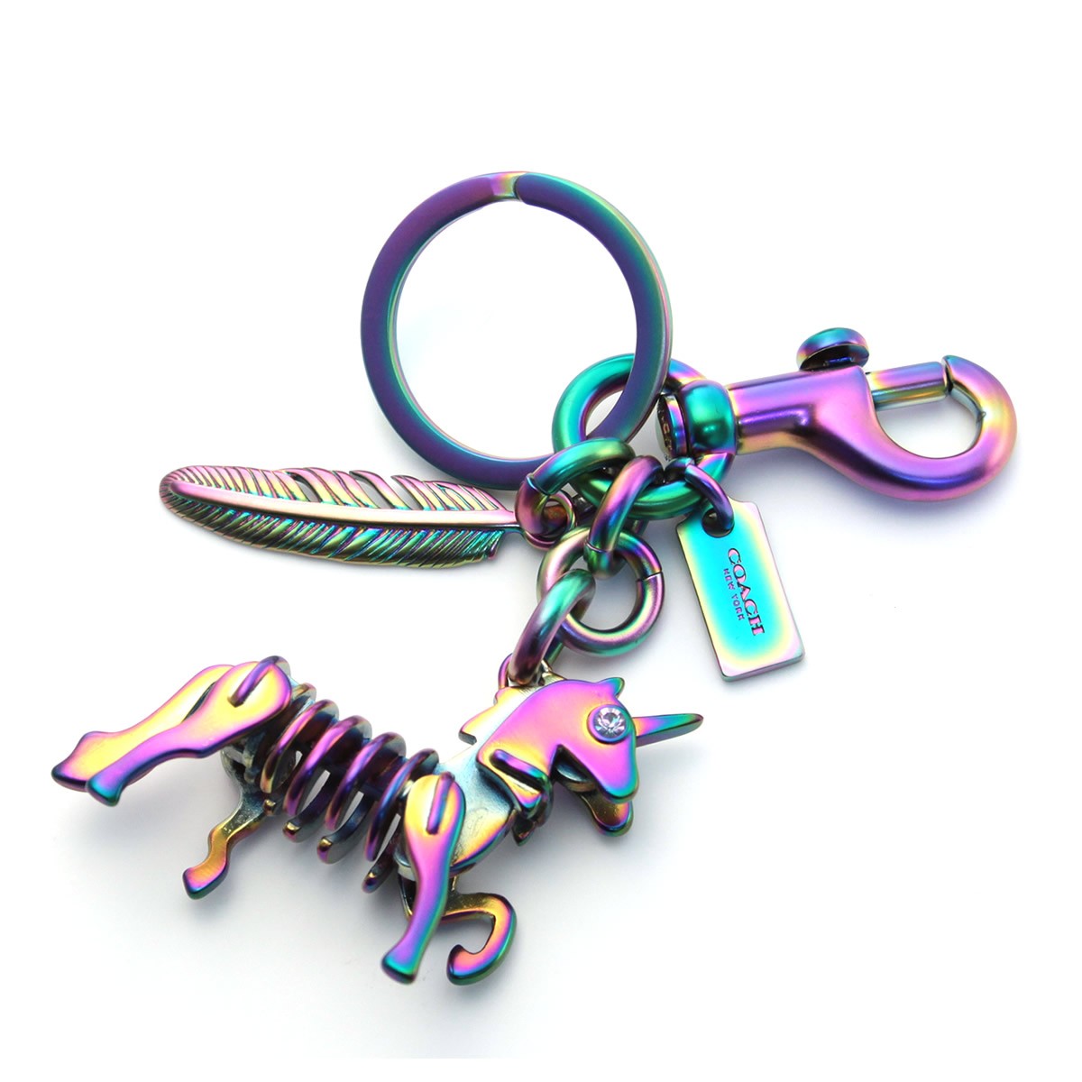 コーチ COACH 22949 Oilslick (LB4) スケルタル ユニコーン バッグ チャーム (キー リング/カラビナ)