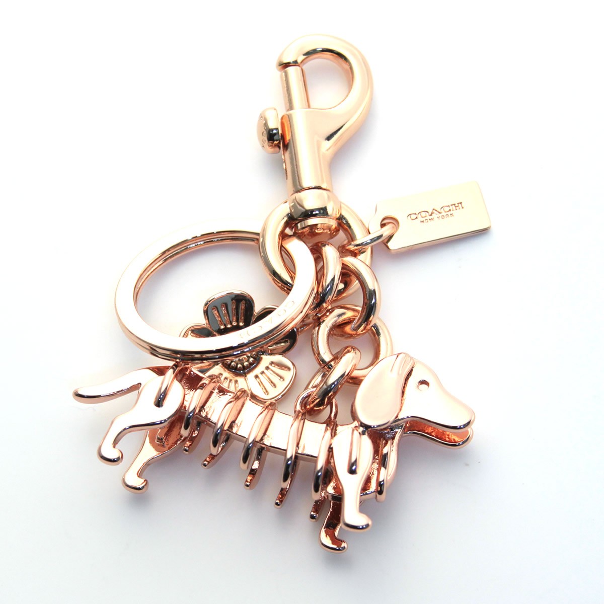 コーチ COACH 22951 Rosegold (RGD) スケルタル ドッグ バッグ チャーム (キー リング/カラビナ)