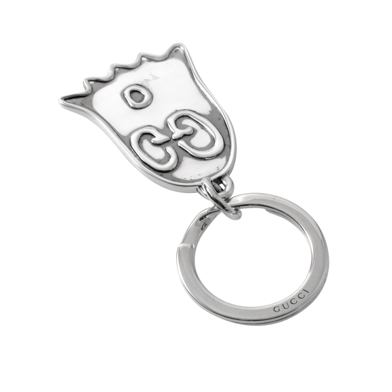 グッチ GUCCI 478650-J8400-0701 グッチゴースト シルバー キーホルダー キーリング
