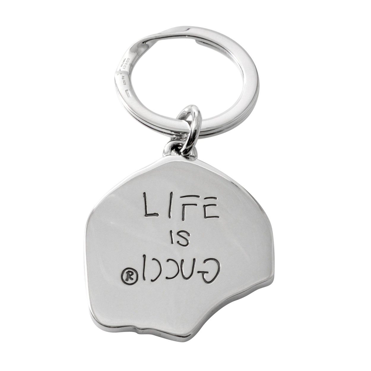 グッチ GUCCI 478651-J8400-0701 グッチゴースト スカル シルバー キーホルダー キーリング