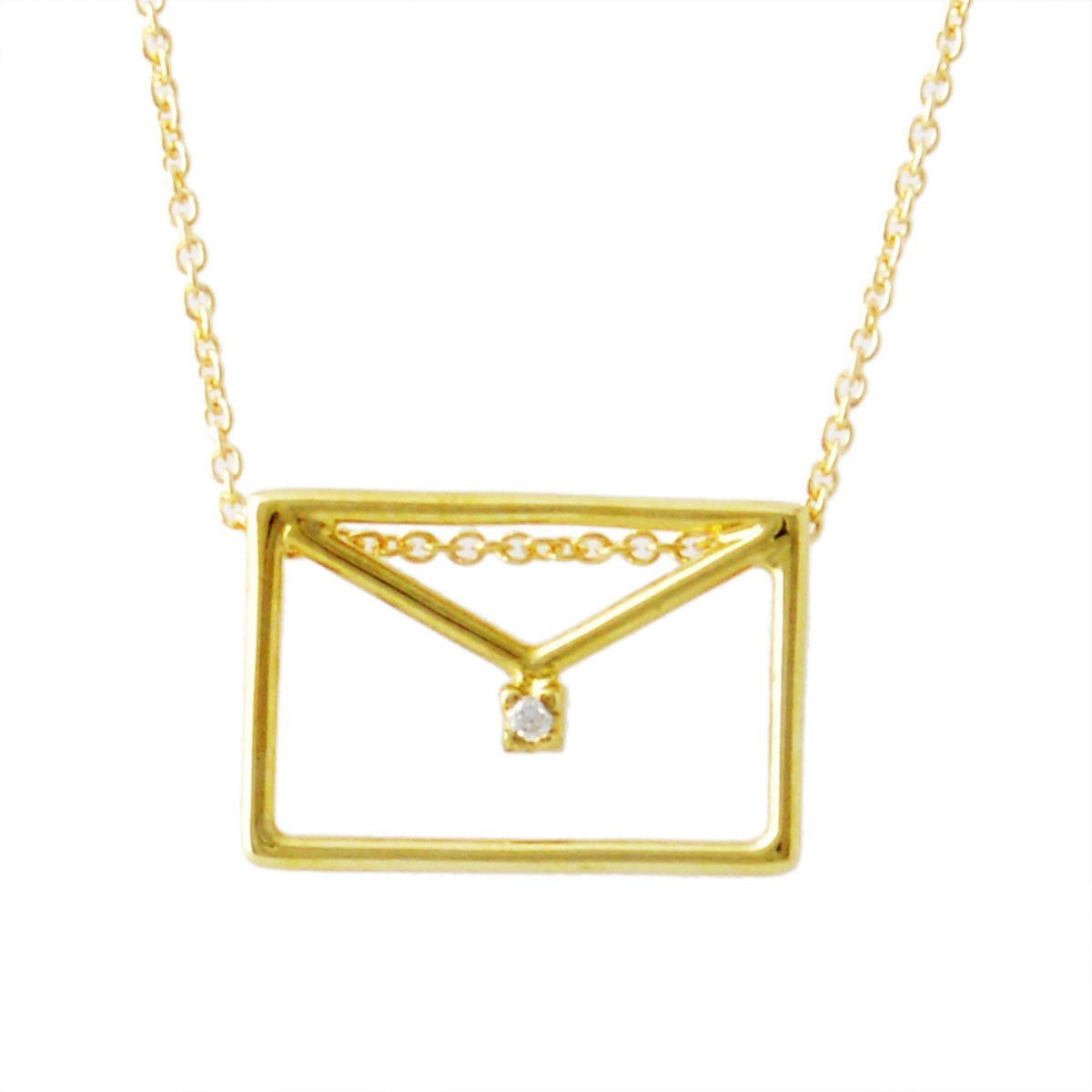 アリータ ALIITA CARITA BRILLANTE NECKLACE 9KYG×HWダイヤモンド カリタ レター 封筒モチーフ ネックレス ペンダント