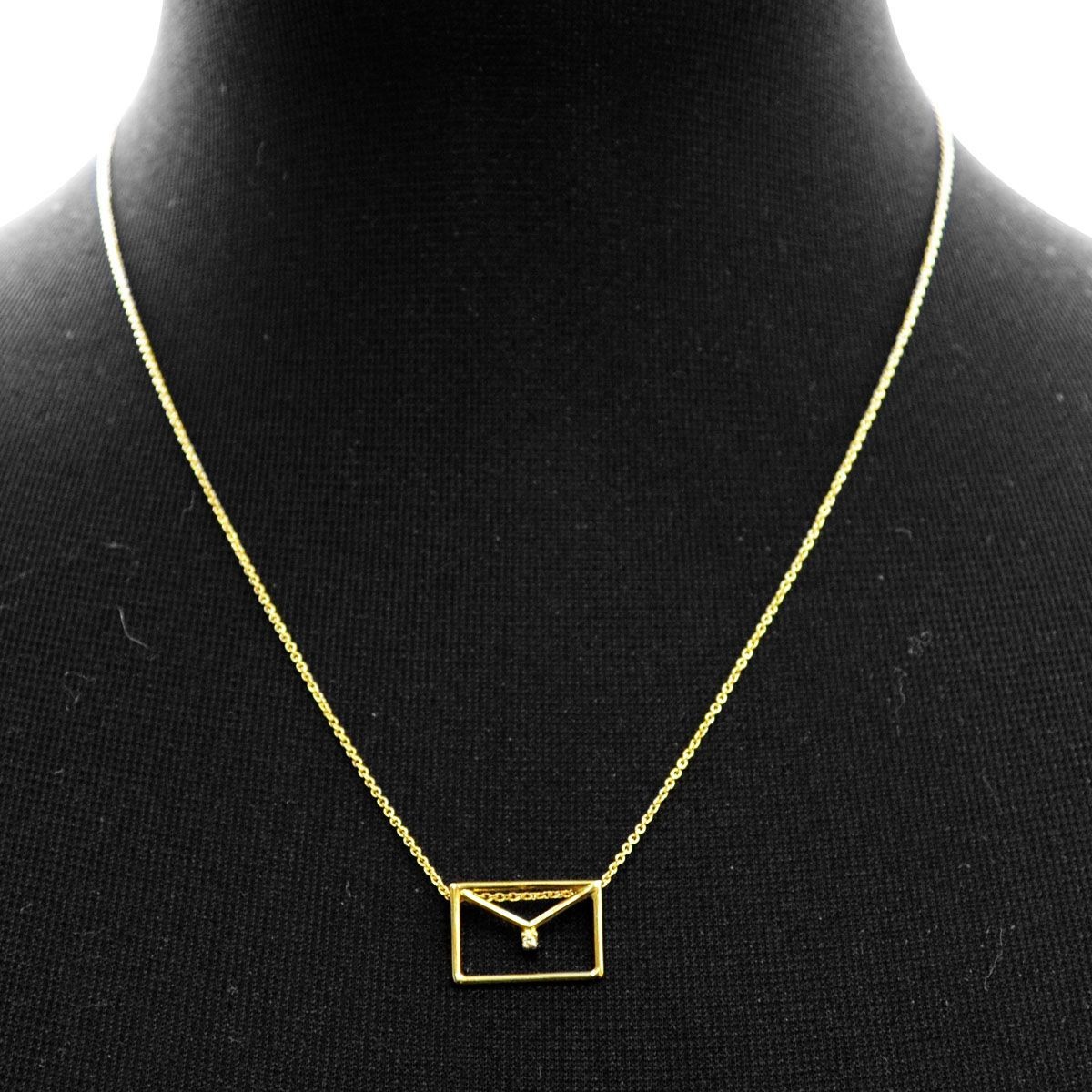 アリータ ALIITA CARITA BRILLANTE NECKLACE 9KYG×HWダイヤモンド カリタ レター 封筒モチーフ ネックレス ペンダント