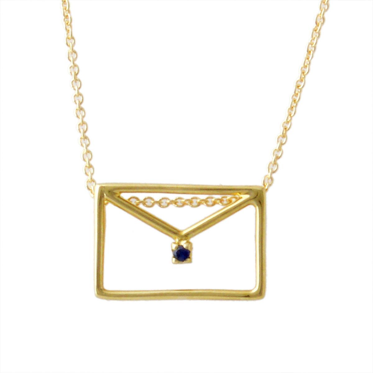 アリータ ALIITA CARITA ZAFIRO NECKLACE 9KYG×BLサファイア カリタ レター 封筒モチーフ ネックレス ペンダント