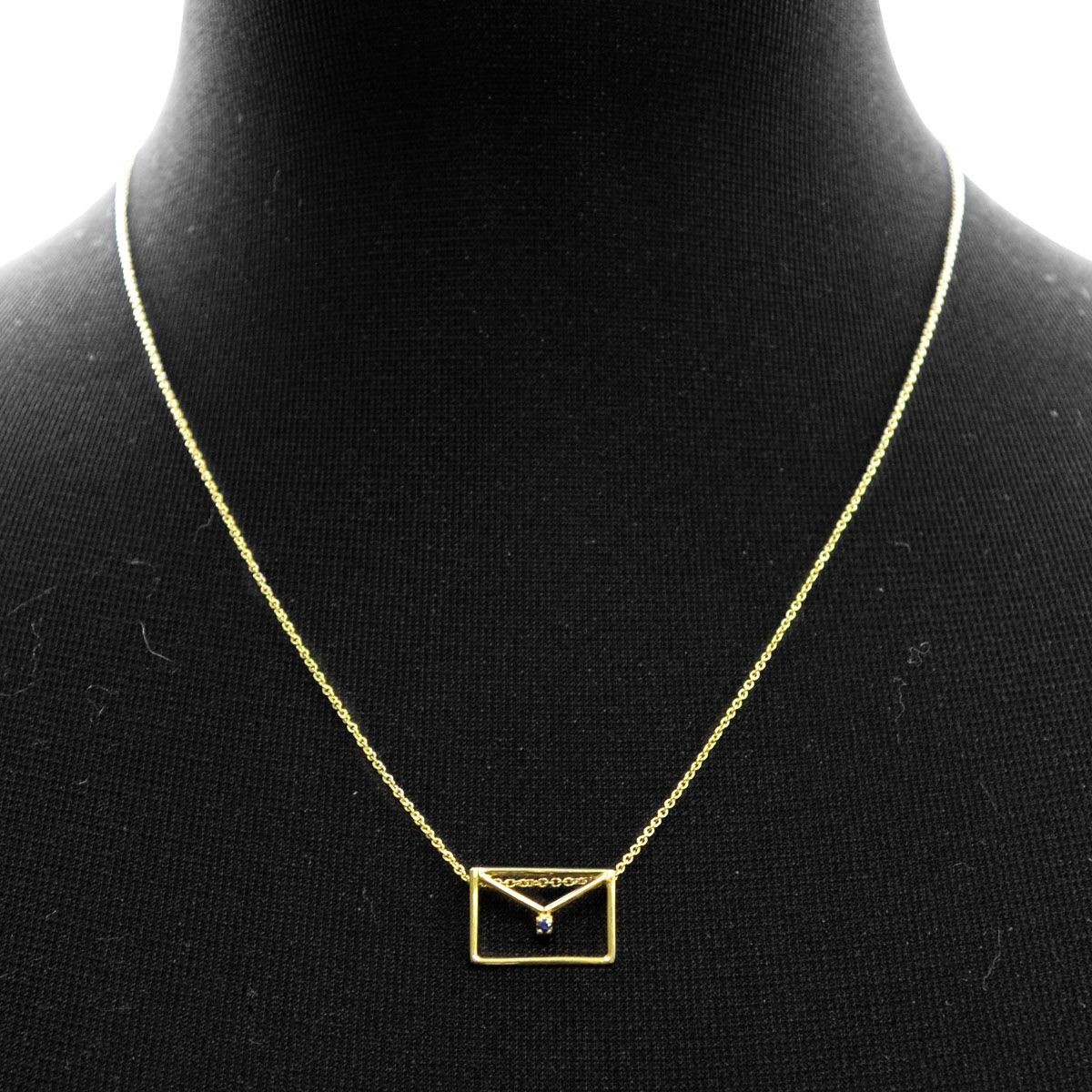 アリータ ALIITA CARITA ZAFIRO NECKLACE 9KYG×BLサファイア カリタ レター 封筒モチーフ ネックレス ペンダント