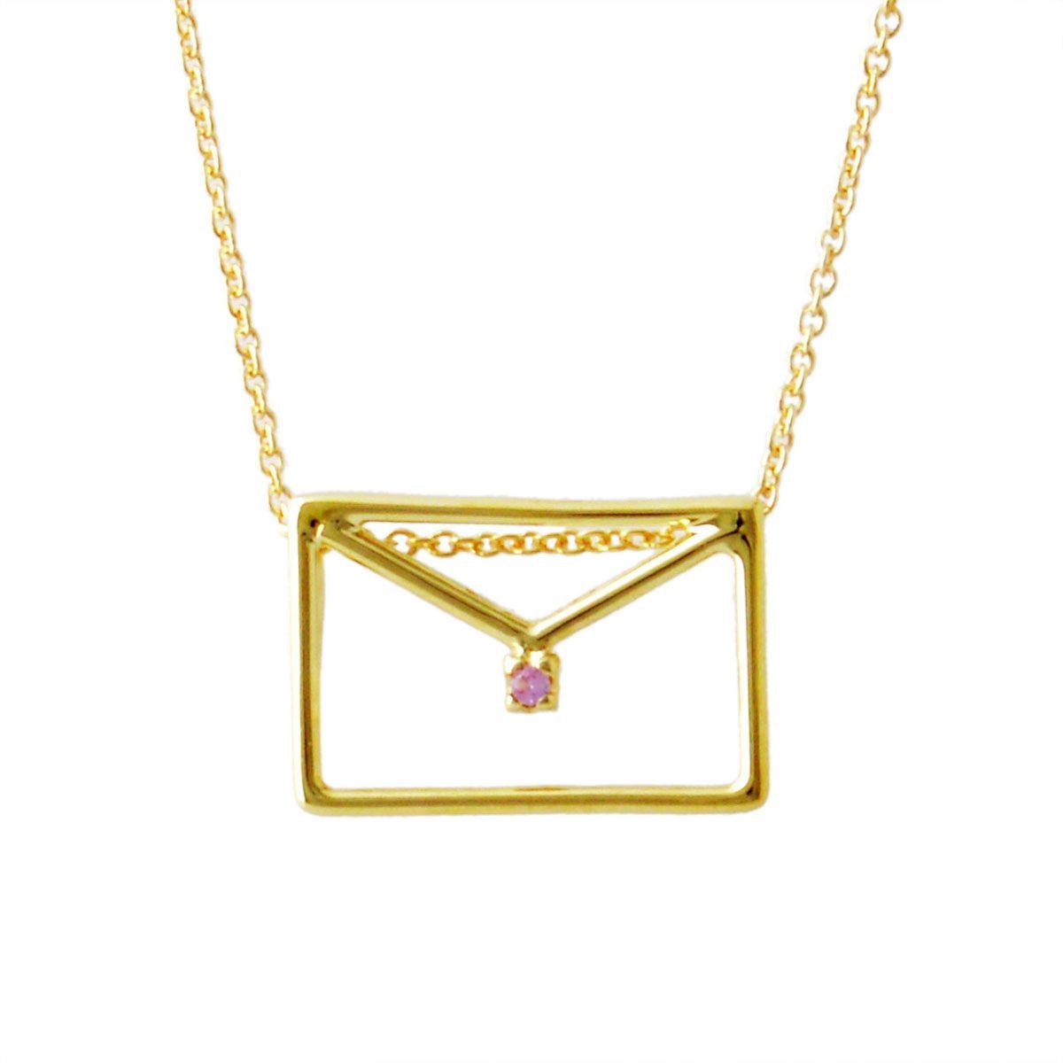 アリータ ALIITA CARITA ZAFIRO NECKLACE 9KYG×PKサファイア カリタ レター 封筒モチーフ ネックレス ペンダント