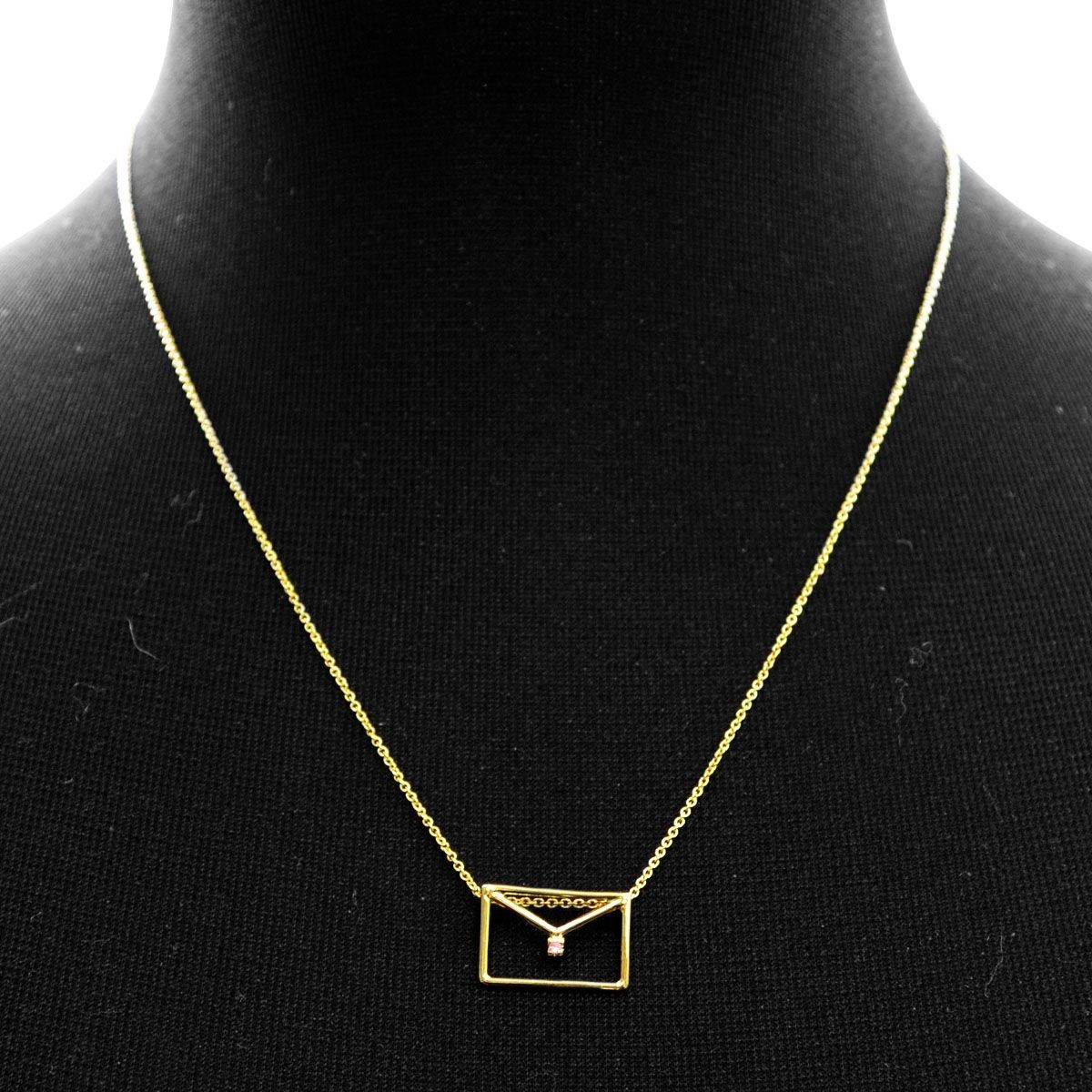 アリータ ALIITA CARITA ZAFIRO NECKLACE 9KYG×PKサファイア カリタ レター 封筒モチーフ ネックレス ペンダント