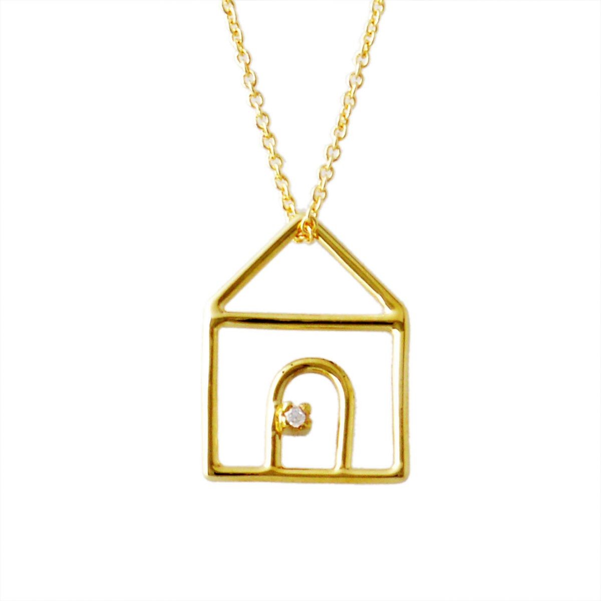 アリータ ALIITA CASTIA ZAFIRO NECKLACE 9KYG×HWダイヤモンド カシータ 家モチーフ ネックレス ペンダント