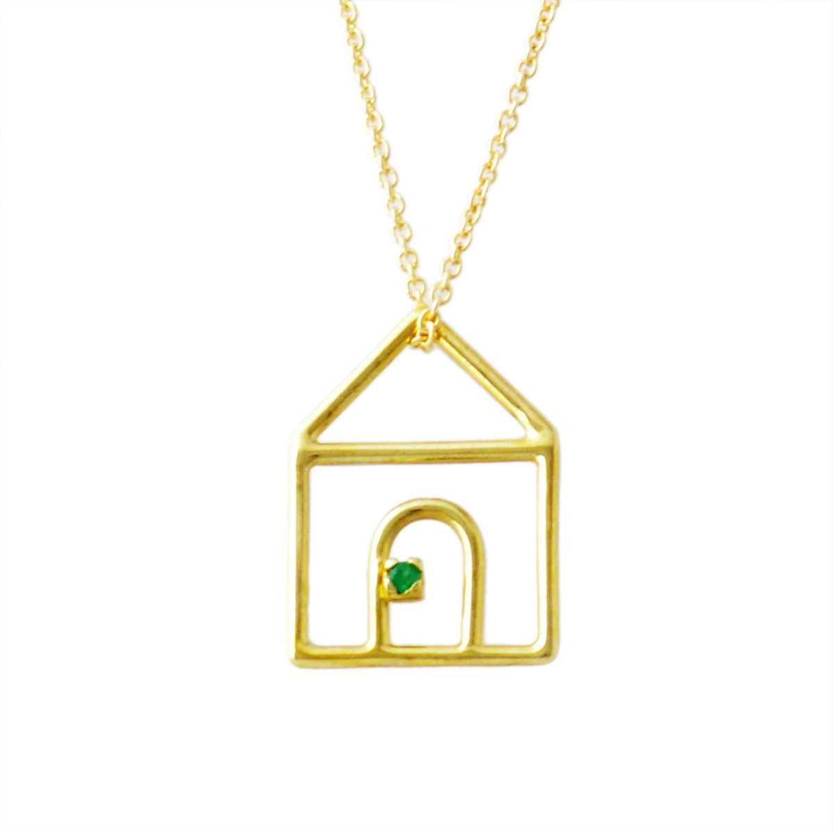 アリータ ALIITA CASTIA ESMERALDA NECKLACE 9KYG×GRエメラルド カシータ 家モチーフ ネックレス ペンダント