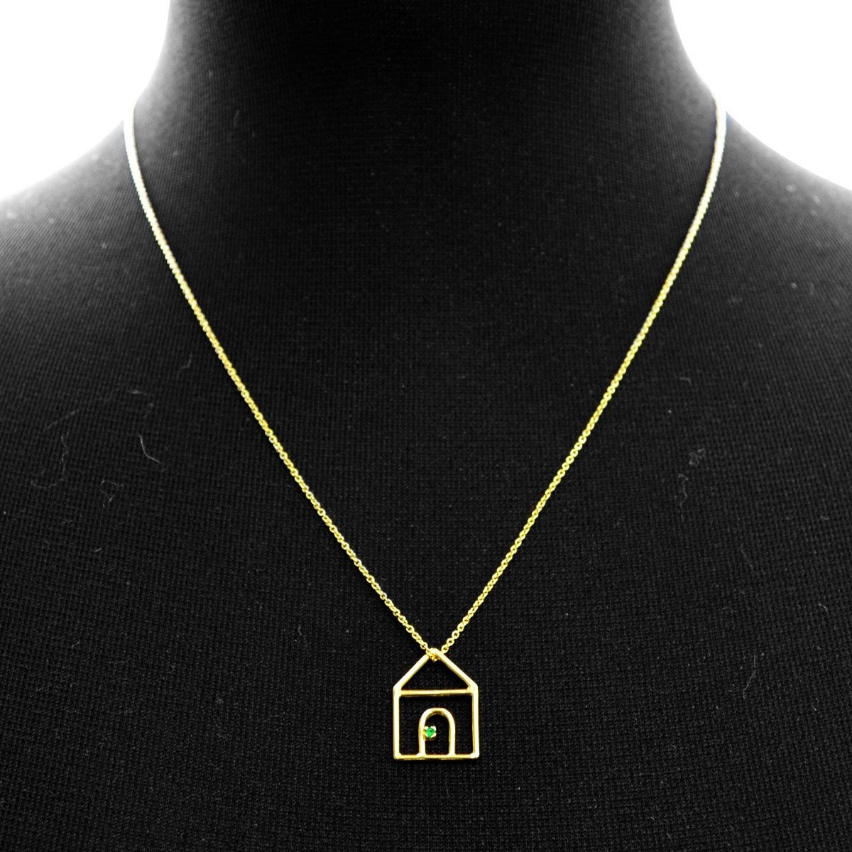 アリータ ALIITA CASTIA ESMERALDA NECKLACE 9KYG×GRエメラルド カシータ 家モチーフ ネックレス ペンダント