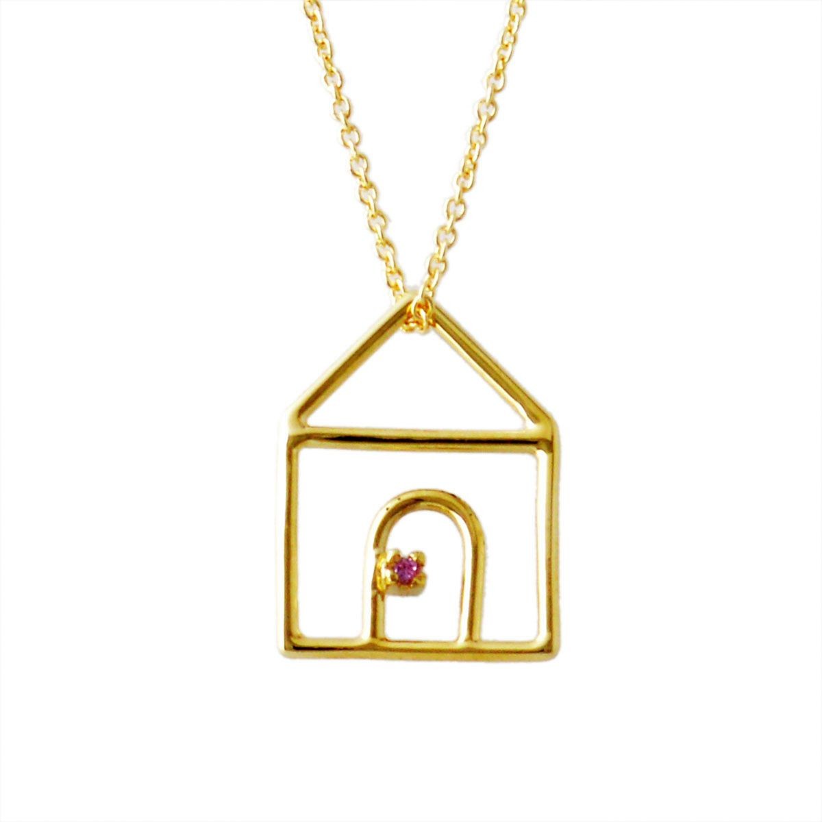 アリータ ALIITA CASTIA ZAFIRO NECKLACE 9KYG×PKサファイア カシータ 家モチーフ ネックレス ペンダント