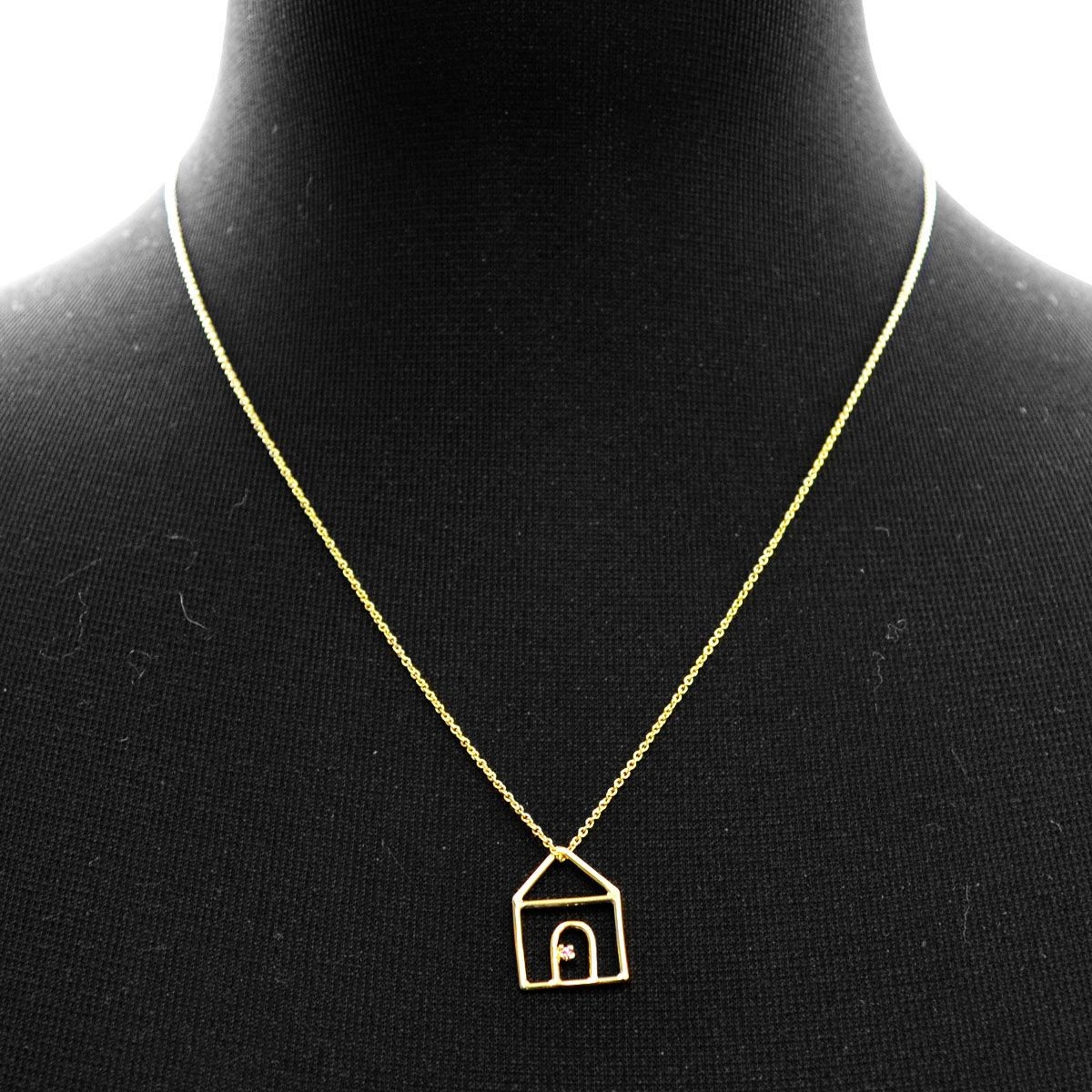 アリータ ALIITA CASTIA ZAFIRO NECKLACE 9KYG×PKサファイア カシータ 家モチーフ ネックレス ペンダント