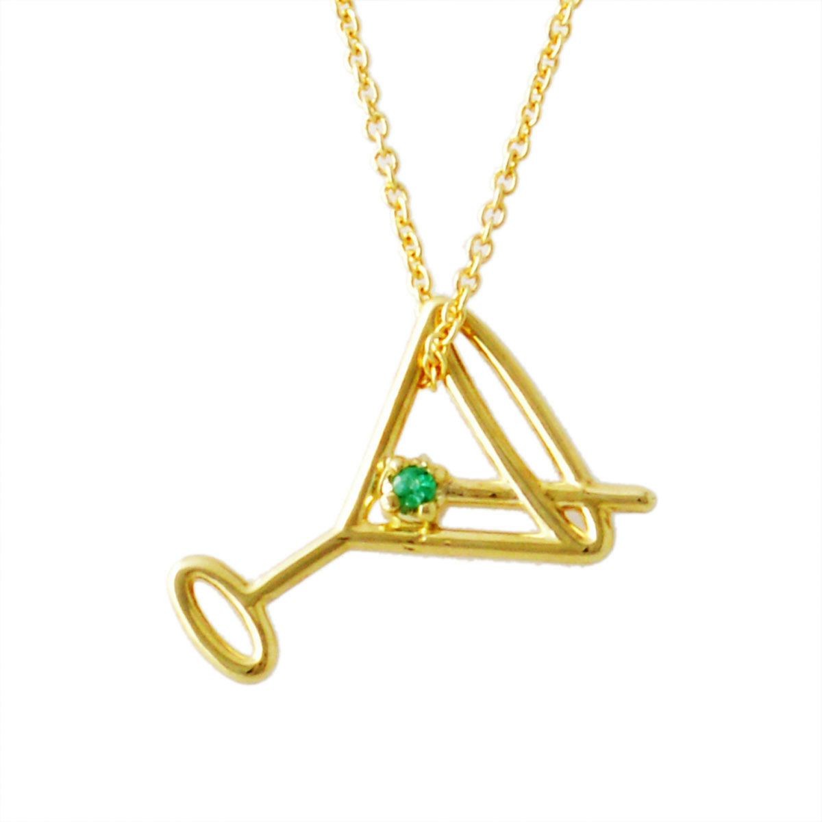 アリータ ALIITA MARTINI NECKLACE 9KYG×GRエメラルド マティーニモチーフ ネックレス ペンダント 9KYG